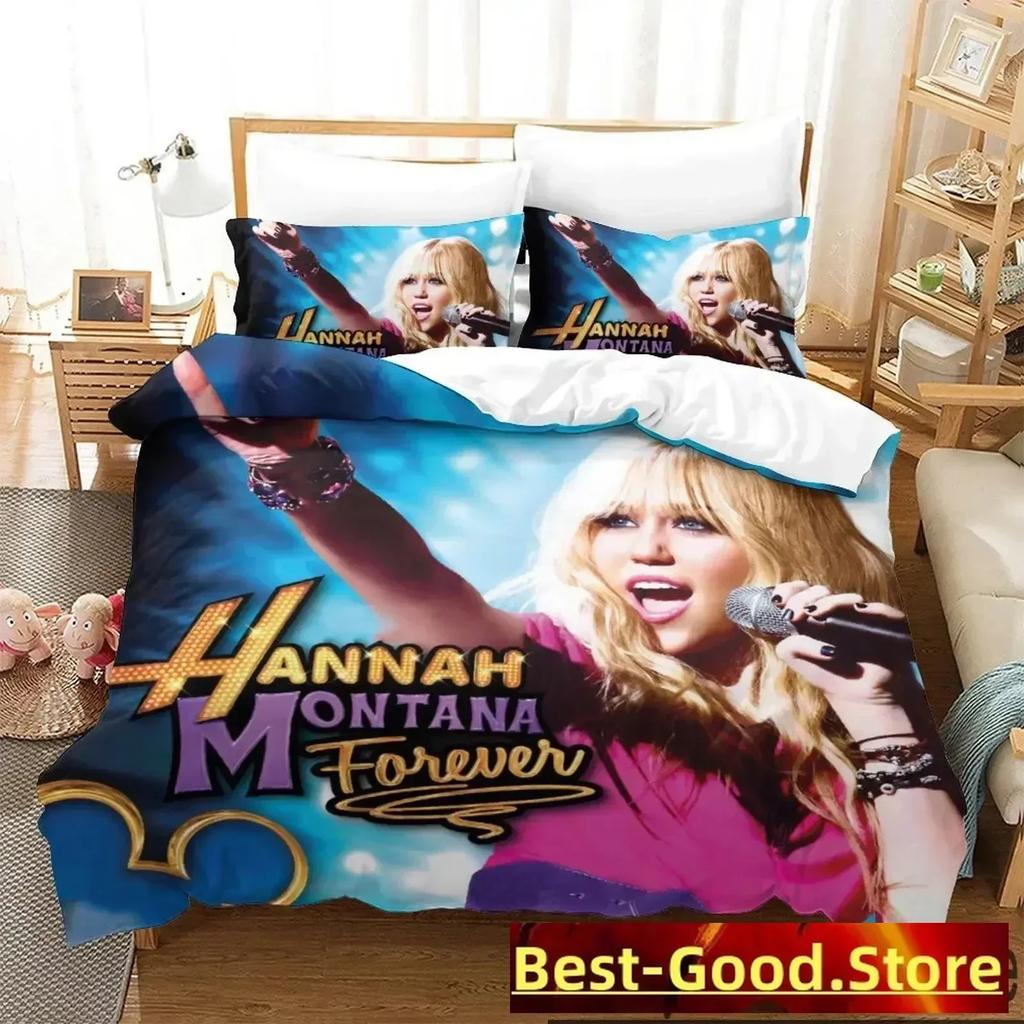 3D Print Hannah Montana Bedding Set Duvet Cover Sheet Printed Bed Set Pillowcase Bed Full Queen King Size Comforter Bedroom