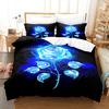 Blue Flower Duvet Cover Queen Size With Zipper Pillowcase 3D Floral Bedding Set 3pcs 2pcs Full King Twin Single Double Bed Thin