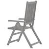 vidaXL 2 Pieces Adjustable Folding Chairs Made of Gray Solid Acacia Wood