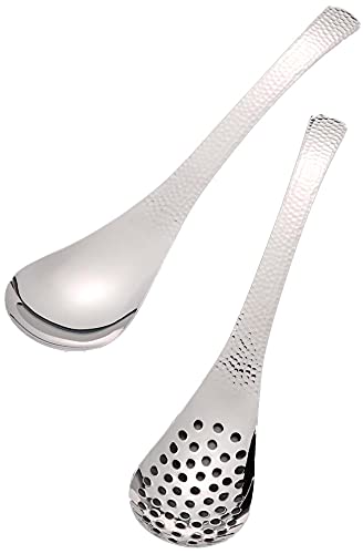 

Tsubamura 33190 Spoon, Serving Spoon, Set of 2, No Holes, Hole Included, Made in Japan, Dishwasher Safe, Total Length 8.9 inches (22.6 cm), Serving Di