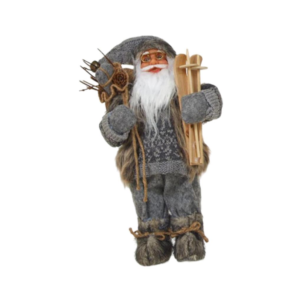 Santa Claus Figurine Tabletop Xmas Decor Xmas Statue Santa Claus Ornament Cute Santa Doll for Home Party Garden Festival