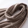 Women's 100% Cashmere Solid Color Scarf Grid Embroidery Neck Face Protection Soft Elegant Muffler Multi-Function Outdoor Shawl
