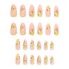 W1937 Summer Yellow Flower Fake Nails 24pcs Artificial Nail Set for Women