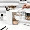 Rotating Dustproof Storage Box for Desk - Vanity Organizer Container for Beauty Sponges, Air Cushions,Lipsticks & Makeup Brushes
