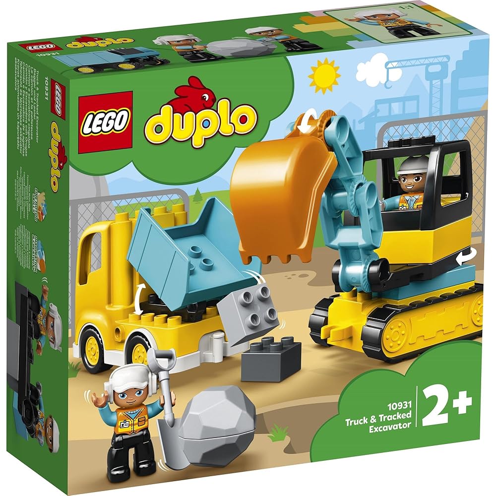 LEGO DUPLO Truck and Excavator Toy Set for Kids 1.5 To 4 Years Building Blocks Vehicle Playset 10931