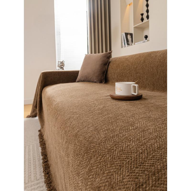 Sofa Towel All-season Universal Cover Cloth with Full Cover and Double-sided Use, Chenille Universal Cover, Anti Cat Paw Sofa Mat