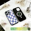 Solid color plaid Phone Case For iPhone17,16,15,14,13,12,11 Plus,Pro Magnetic For Magsafe Wireless Charging