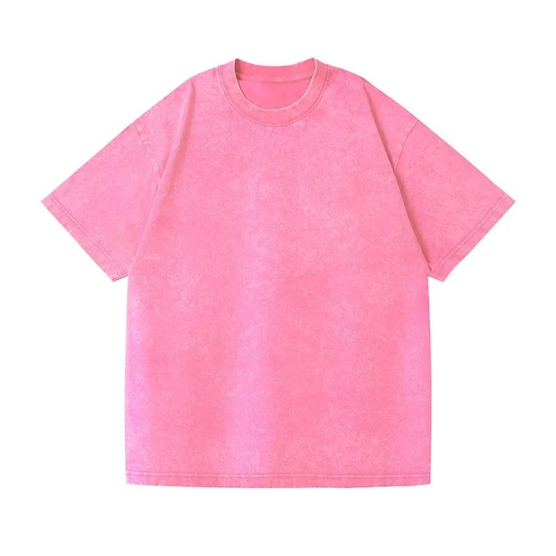 Hell Vinatge Washed Blank Tshirts Men Women Loose Cotton Short Sleeve Hip-hop Street T-shirts Top Tee Star