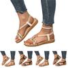 Women Plus Size Casual Round Toe Sandals with Braided Straps Rhinestone Embellishment Elastic Slingback Flat Sole Comfortable