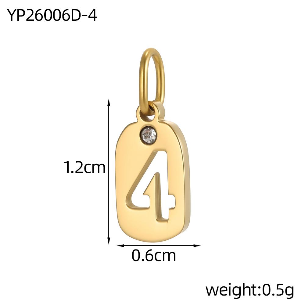 CARLIDANA Stainless Steel Hollow Digital Accessories Pendant Zircon Number Charms Necklace Jewelry Gift for DIY Jewelry Making