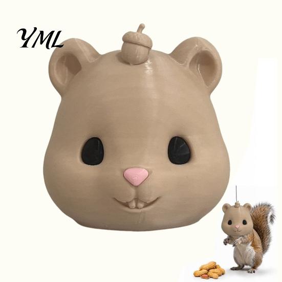 Outdoor Yard Ornament Mouse Head Squirrel Feeder, Funny Animal Face Patio Feeder Hanging Wildlife Feeding Station for Garden Backyard Decor