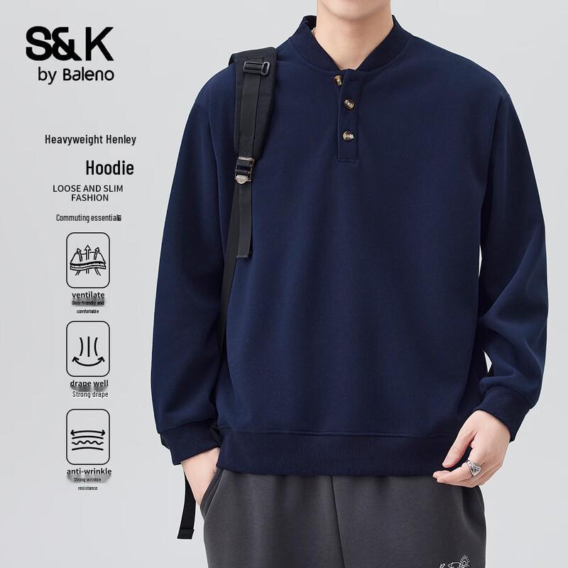 Baleno Men s S&K Series Henley Collar Sweatshirt S