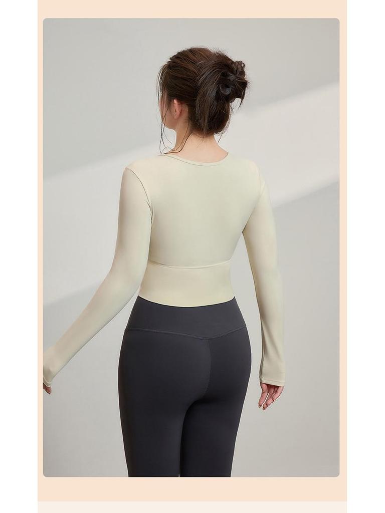 Women's Plus Size Long-Sleeve Yoga and Fitness Top