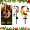 Solar Powered Path Light Santa Moon Garden Stake Light, Claus Lamp with Stake, Holiday Decorative for Outdoor Yard Lawn Patio Decor