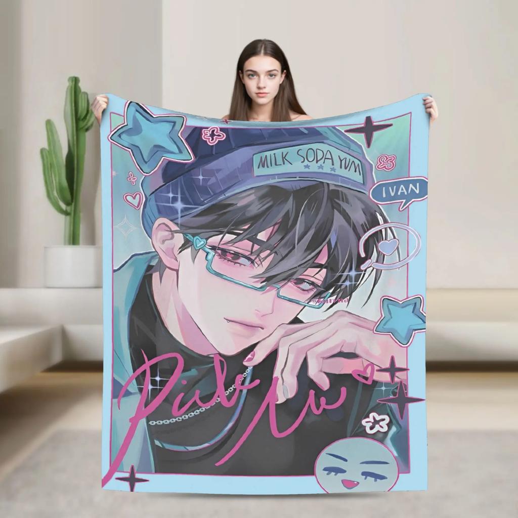 Hyuna Luka Alien Print Blanket Warm Bedding Throws for Winter Picnic Couch Chair Sofa Bed Funny Bedspread