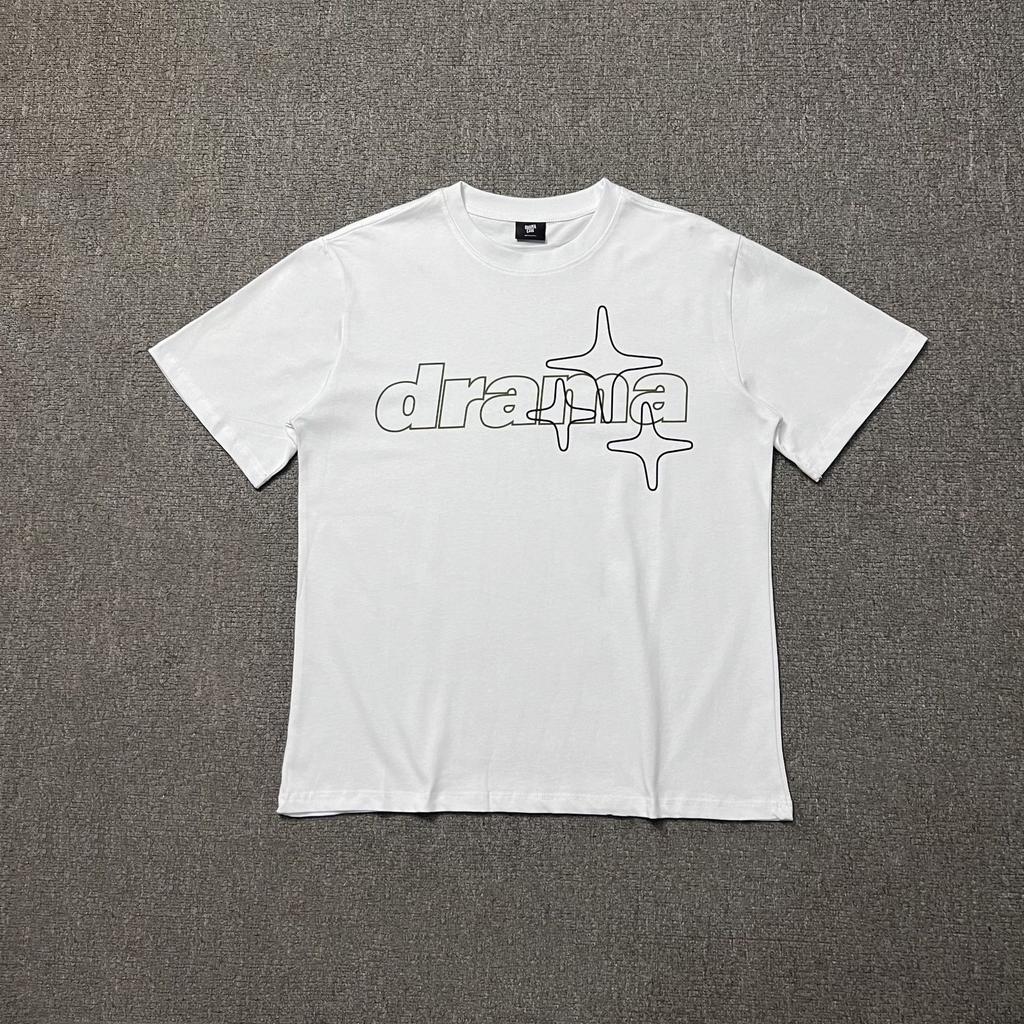 Cross-border Foreign Trade European and American High Street Drama Tide Brand Simple Letter LOGO Printing Men's and Women's Casual Loose T-shirt