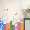 Adesivo da parete per la camera dei bambini Stampa a matita colorata Autoadesivo antiscivolo Grande adesività Rimovibile Adesivo per la decorazione della parete della camera da letto dei bambini della scuola materna