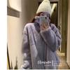 Imitation Rex rabbit fur coat women's 2 winter new fragrant stand-up collar plush loose hooded coat tide