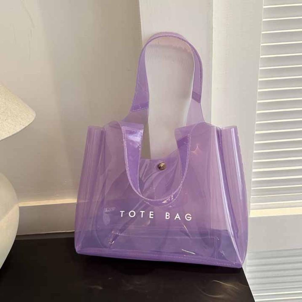 

Сумка-тоут Желейная Сумка Сумка для хранения Сумка через плечо с буквой Водонепроницаемая прозрачная сумка из ПВХ Сумка для фитнеса фиолетовый