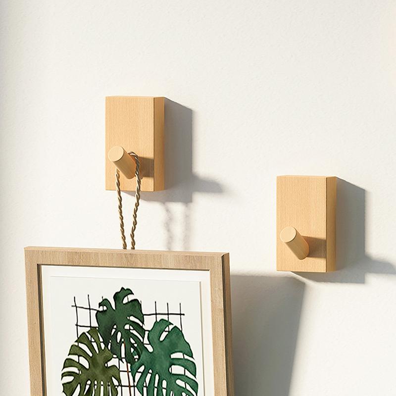 2 stk Valnøtt Tre Veggkroker Hengekroker Uten Borr Nordisk Kleskrok Baderom Kjøkken Håndkle Nøkkelholder Oppbevaringshylle Dekorasjon