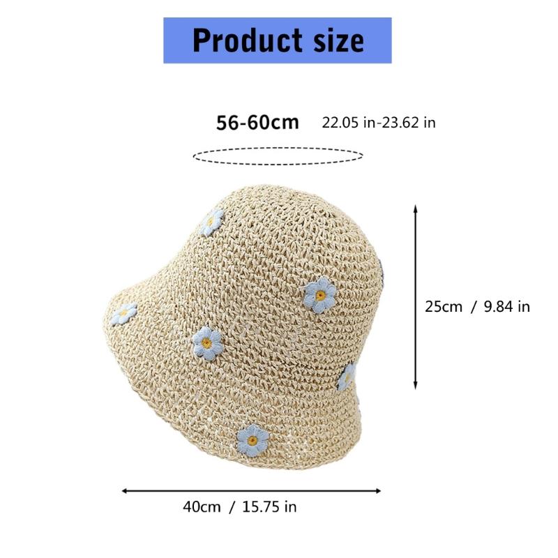 Fisherman Hat Summer Straw Hat with Flower Decoration Perfect for Teens Ladies Seeking Style Comfort