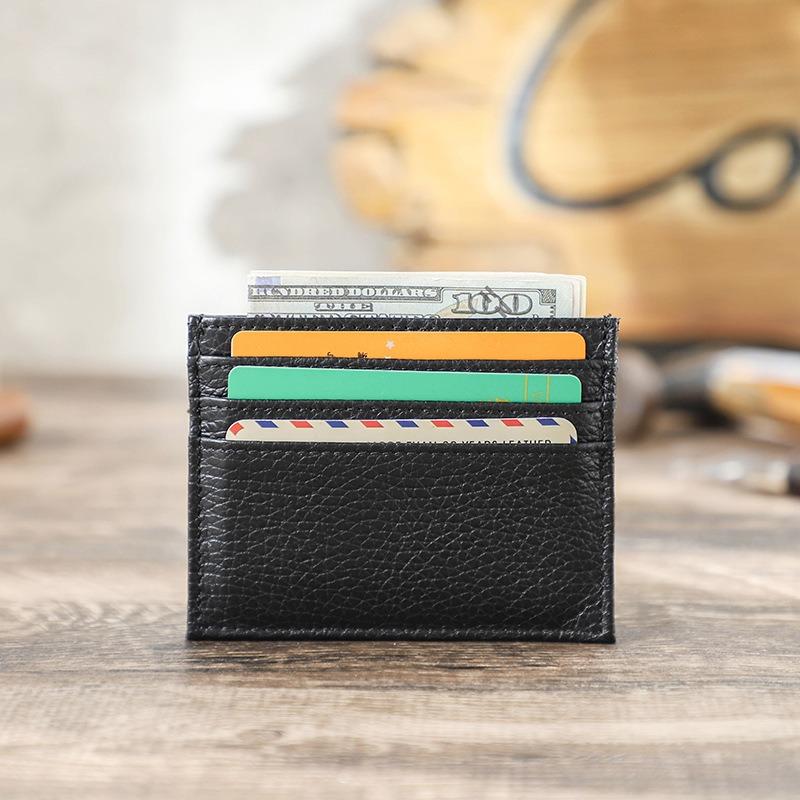 Card Case OEM Real Cowhide Card Clip Card Pack Thin Multi-card RFID Card Sleeve Generation