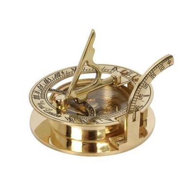 6.35 Cm Solid Brass Sundial Compass Round  Gift Nautical Collectibles  Navigation Sun Dial