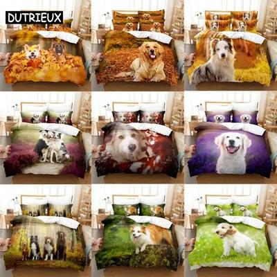 Kawai Kinder Bettwäsche Set Doppelbett 200X200 Queen Size Einzelbettwäsche Sets Hunde King Full Twin 3D Bettbezug Leinen Kissenbezug