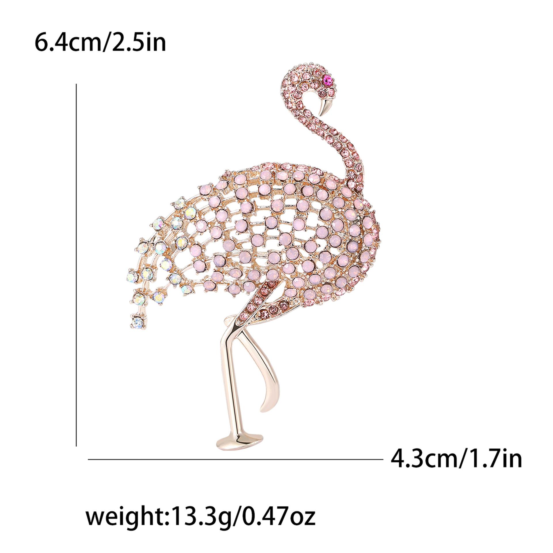 

Брошь фламинго из сплава с бриллиантами, модная универсальная женская брошь для пальто и корсажа