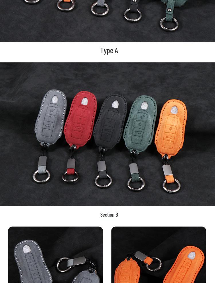Porsche Key Case Protective Shell for Cayenne, Panamera, Macan, 911, 718 - Full Wrap High-End Buckle.