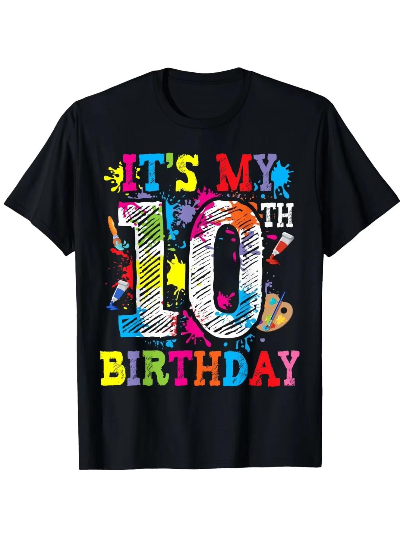 

This is my tenth birthday art drawing for boys ten year old artist t-shirt soft fabric boys girls Autumn and winter innerwear 4XL