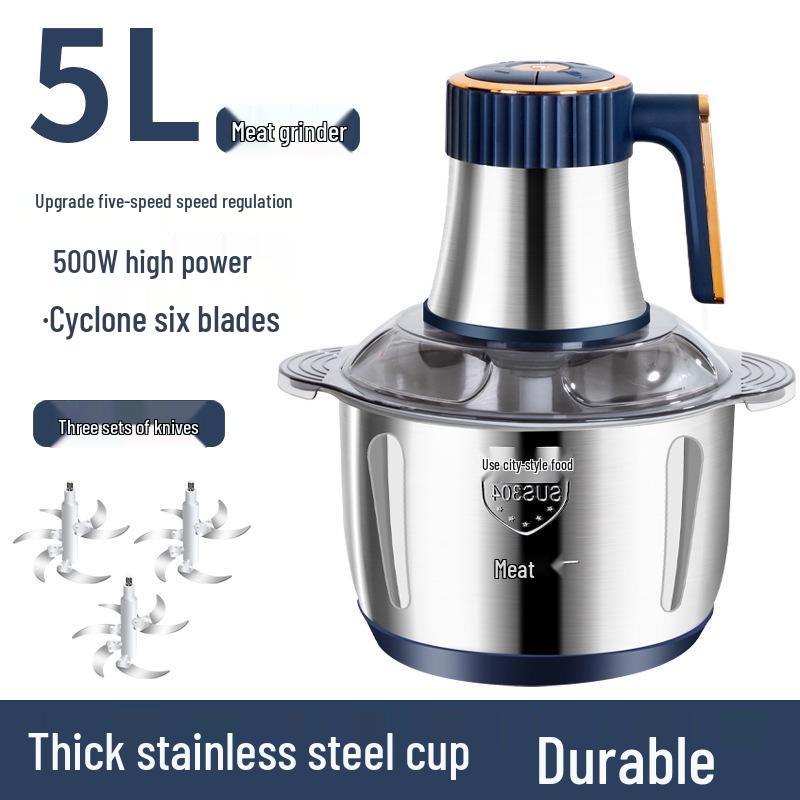 5L Stainless Steel Automatic Meat Grinder & Food Processor