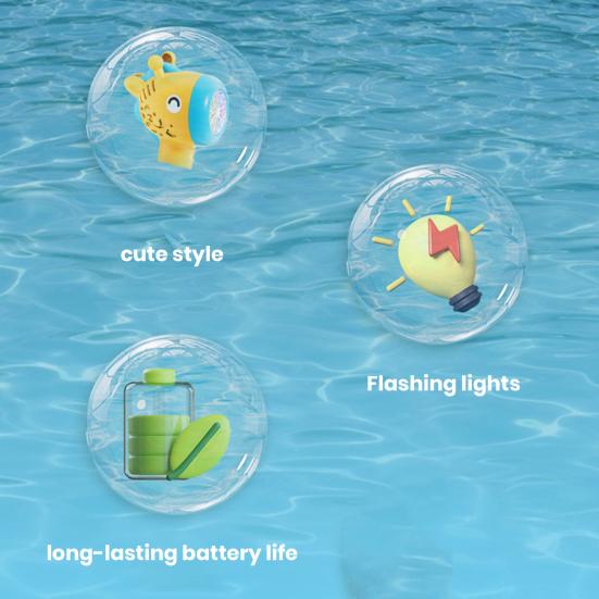 Electric Giraffe Bubble Maker Wand with Light 10 Holes Cartoon Animal