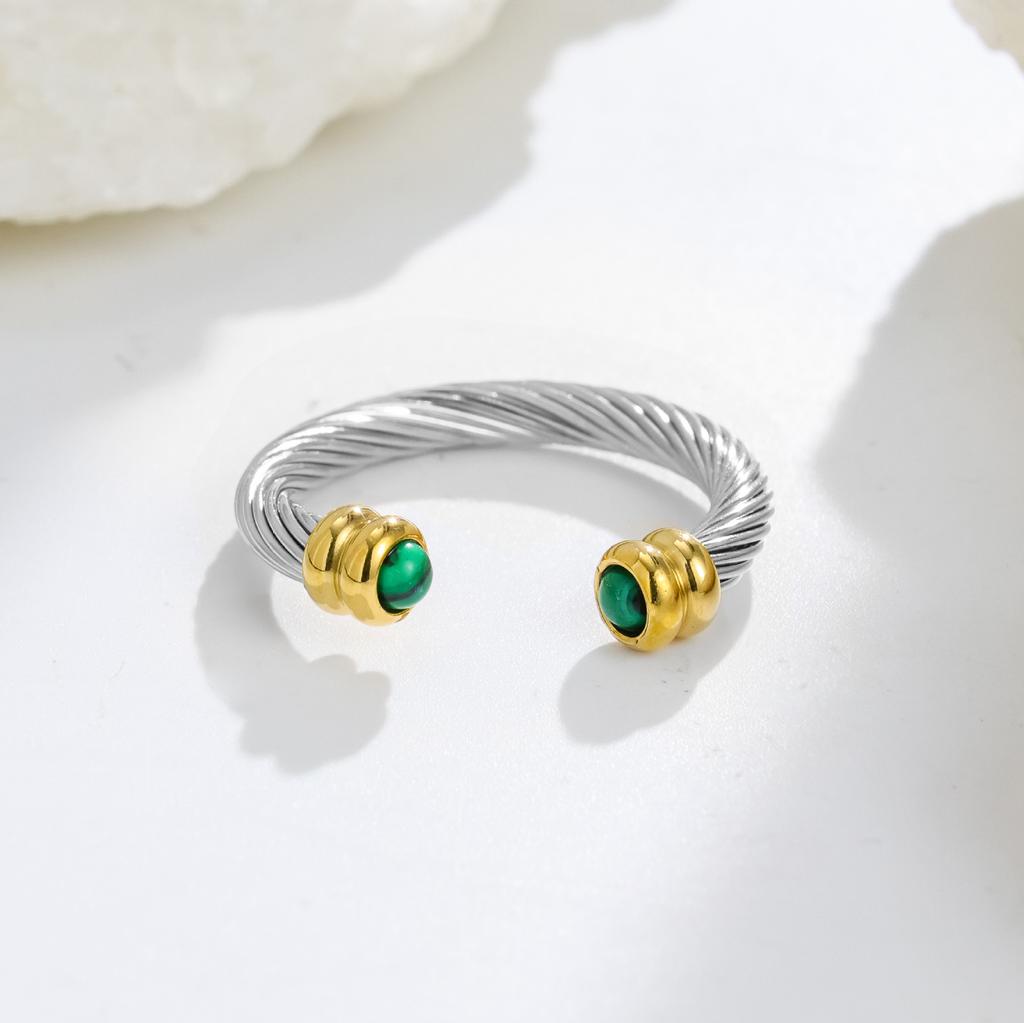 Stainless Steel Adjustable Ring for Women Colorful Crystals 18K Gold Color Rings Luxury Jewelry High-Quality Fashion Accessies