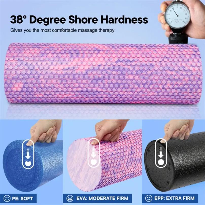 45Cm EVA Foam Roller Deep Tissue Massage Muscle Relaxation Yoga Roller Portable Lumbar Support Fitness Gym