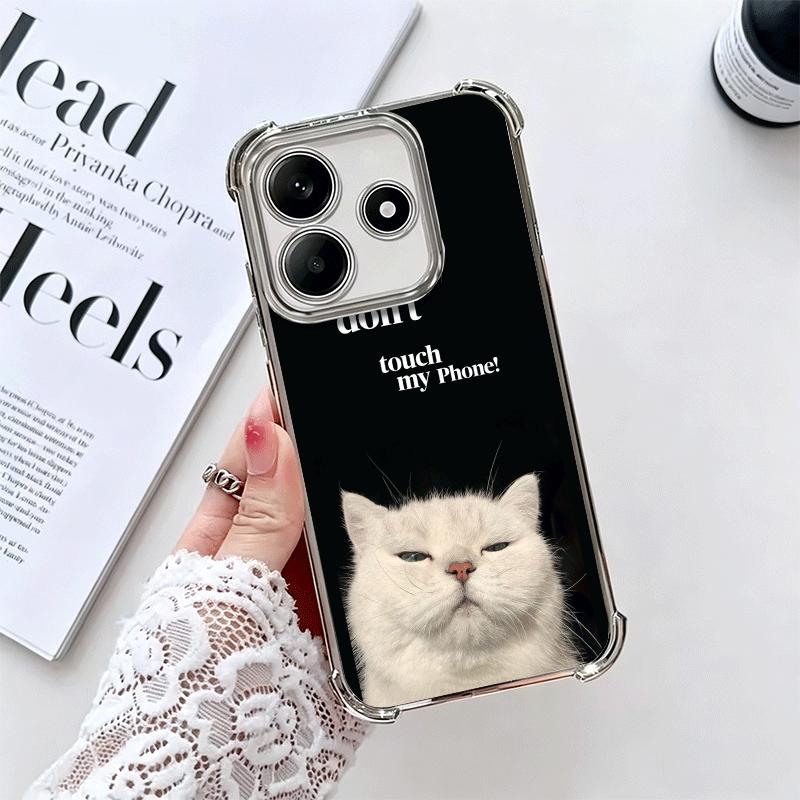 Funny Dont Touch My CallPhone Plating Phone Case For Xiaomi Redmi Note 14 15 Pro Plus 13 12 11 11S 11T 10 9S 9 5G Anti-Fall Aira