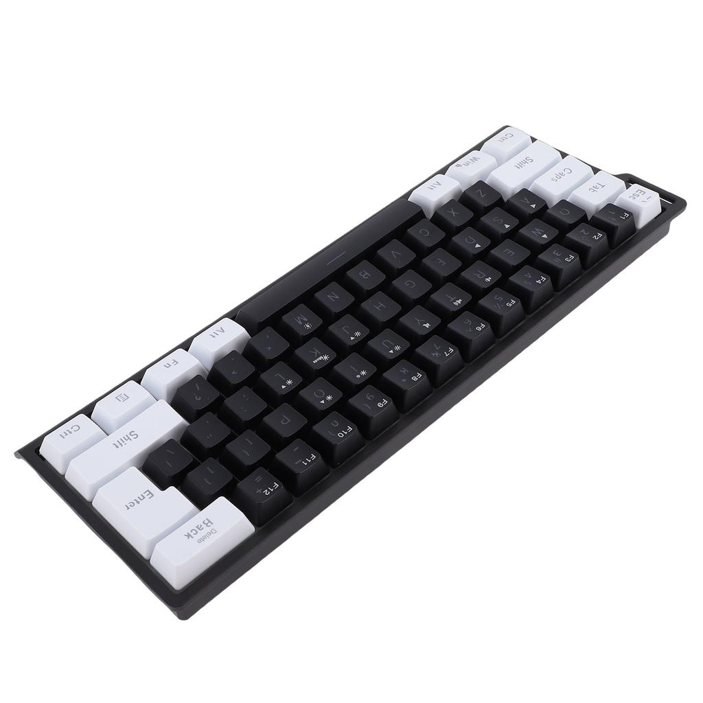 Wired Keyboard 60 Percent 61 Keys RGB Backlit Mechanical Feel Portable Computer Keyboard for Gaming Work