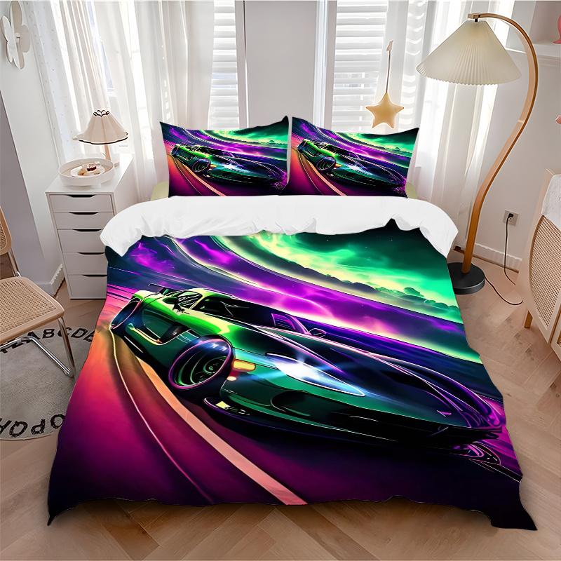 

3pcs Anime Cartoon Design Duvet Cover Set with Two Pillowcases (No Core), Perfect for Bedroom and Guest Room Decoration, Festive Gift 135x200cm