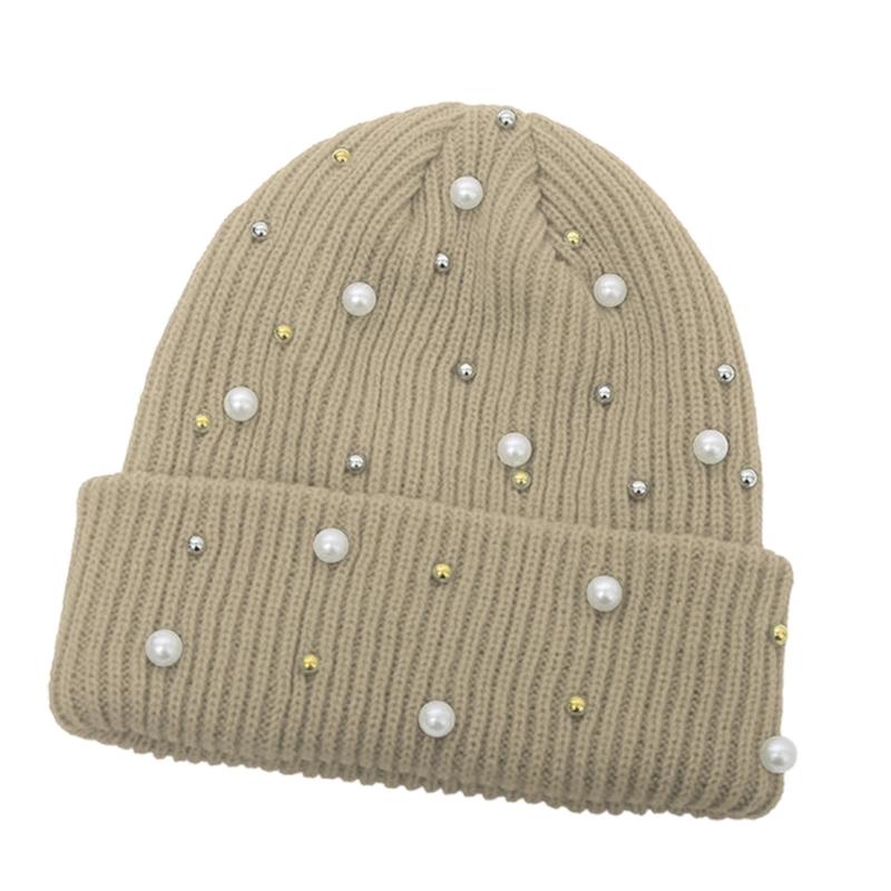 Fashionable Women's Winter Hat with Pearls Role Playing Hat Novelty Thermals Hat Suitable for Everyday Wear
