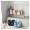 Large Capacity Canvas Tote Bag for Women Polka Dot Student School Commuting Korean Style Literary Shoulder Bag