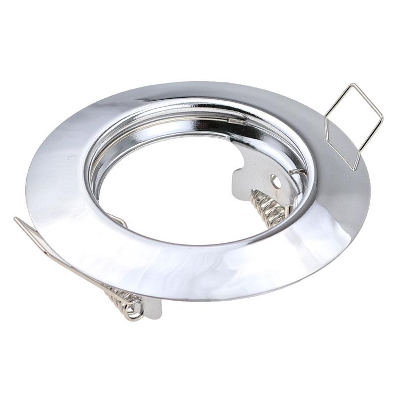 1/10 PCS GU10 MR16 Spot Encastré Cadres Noir Chrome pour Plafond Spot Orientable Rond Support de Lampe