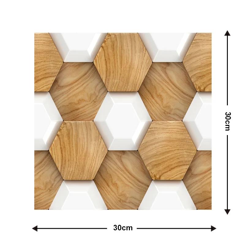 Self Adhesive Tile Wall Sticker - Home Decor 3D PVC Sticker Covers For Kitchen Cupboard Bathroom Waterproof Wallpaper