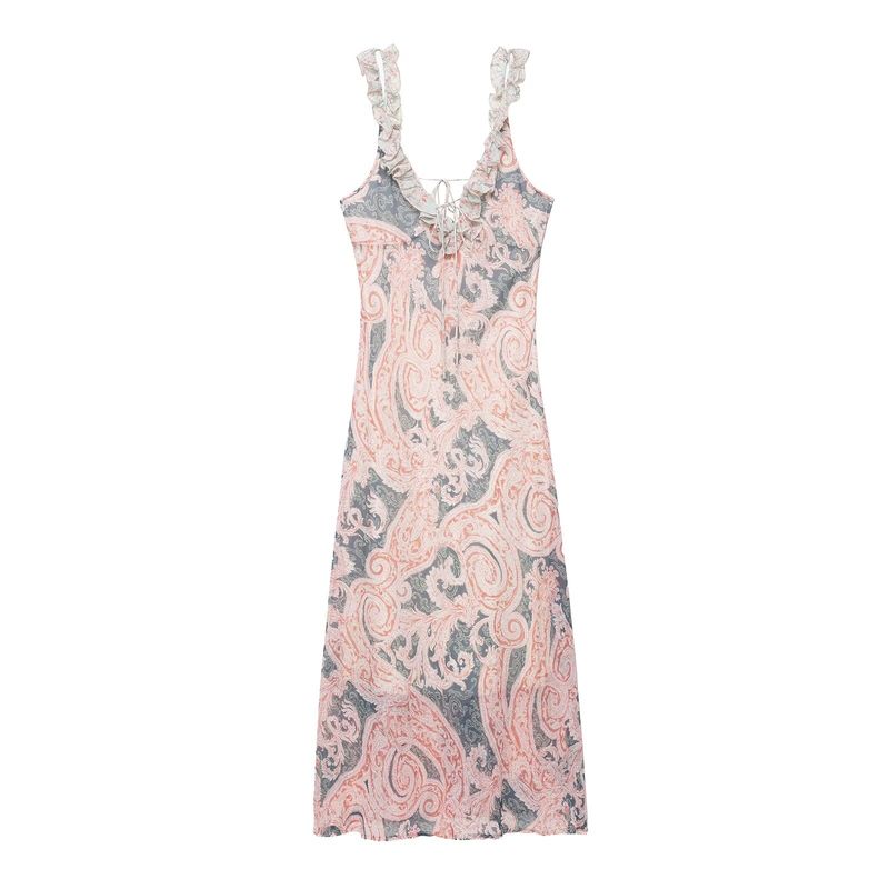 Za Spring New Arrivals Women's Clothing Zr European and American Style Fashionable Versatile Sleeveless Slimming Printed Dress 3545575