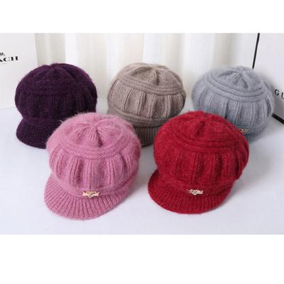 Middle Aged and Elderly Hats, Children's Knitted Woolen Hats, Women's Warm Ear Protection Hats with Velvet, Mothers' and Grandmothers' Hats