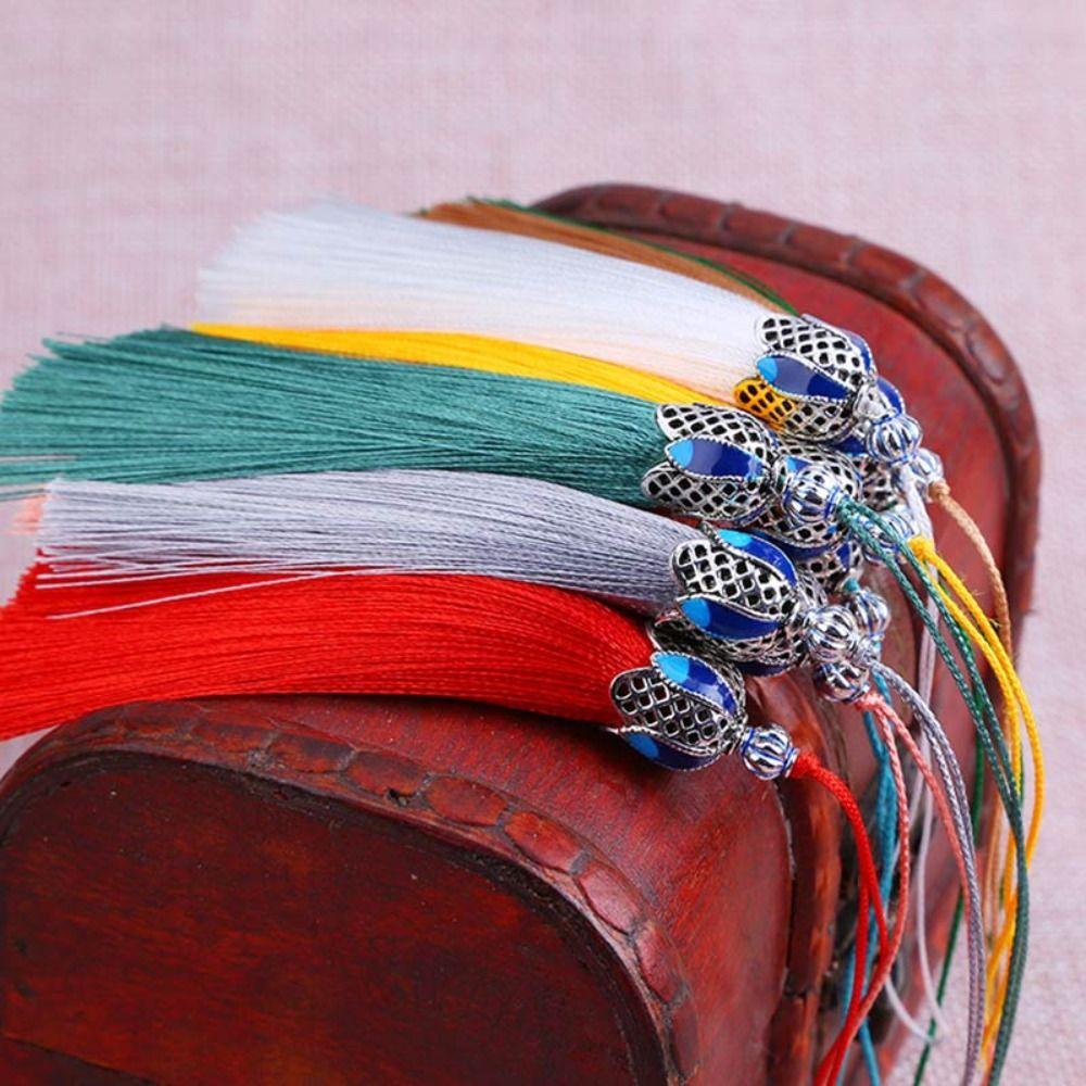 Tassels Polyester Phone Pendant Mobile Phone Straps Mobile Phone Lanyard Silk Cloisonne Keychain
