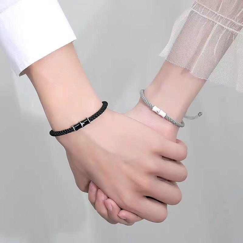Fashion Lucky Bamboo Couple Bracelet for Women Men Simple Adjustable Braided Rope Bracelet Handmade Jewelry Valentine's Day Gift