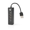 NEDIS Hub USB 2.0 4 ports avec alimentation par USB - noir