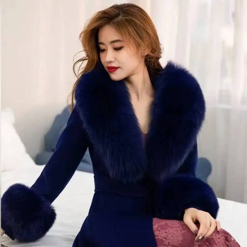 Natural Real Fox Fur Collar Cuff Set Winter Women Warm Scarf Genuine Fur Trimming For Parka Coat Hood Luxury Fluffy Decor Shawl