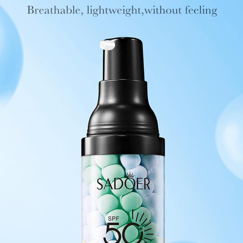 Makeup SADOER Three-color Rainbow Isolation Cream Brightening Skin Tone Sunscreen Makeup Primer