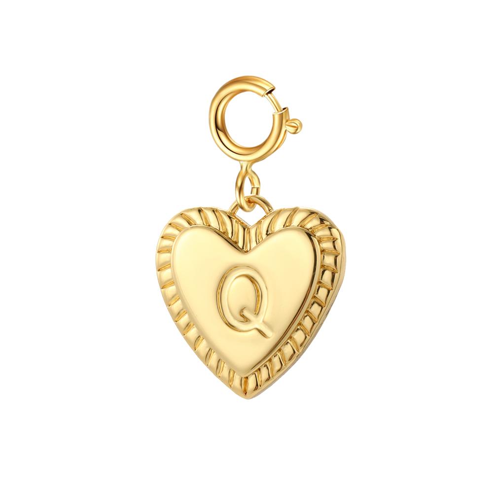 Herz Anfangsbuchstabe Anhänger Goldene Farbe 26 Buchstaben für Damen Halskette Ohrring Zirkonia Accessoires Großhandel Dropshipping